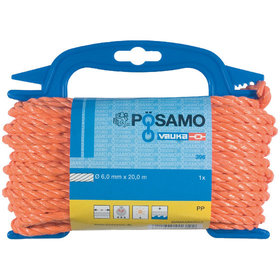 PÖSAMO - Seil gedreht PPD-6mm 20m orange auf Haspel