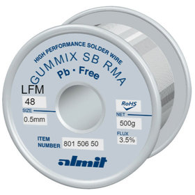 almit - Lötdraht bleifrei, Gummix SB RMA LFM-48, 0,5mm, 500g