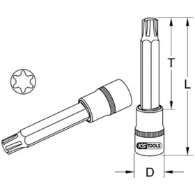 KSTOOLS® - 1/2" Bit-Stecknuss für RIBE-Schrauben, M6, 110mm