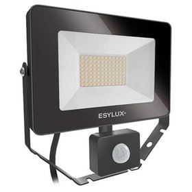 ESYLUX - LED-Strahler 30W OFL/AFL BASIC 3000K sw 1LED IP65 mt Konv breitstrahlend m.BWM
