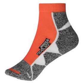 James & Nicholson - Sport Sneaker Socken JN214, hellorange/weiß, Größe 45-47